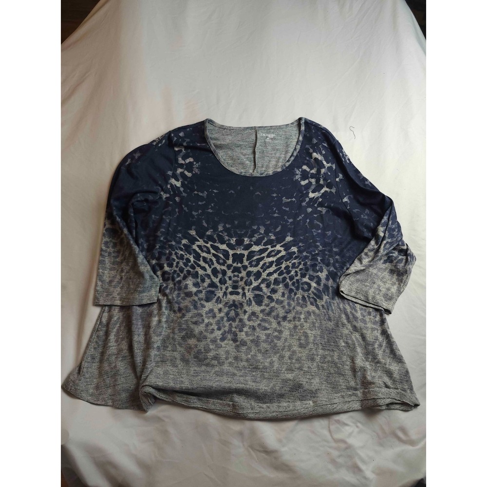 Kim Rogers Curvy Top Womens 2X Animal Print Mobwife Boho Chic Festival Layering
